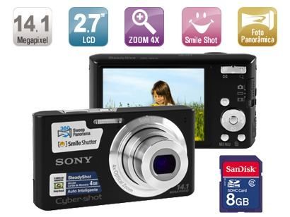 Câmera Digital Sony Cyber-shot Dsc-w610 14.1+ 8gb Tripé+capa